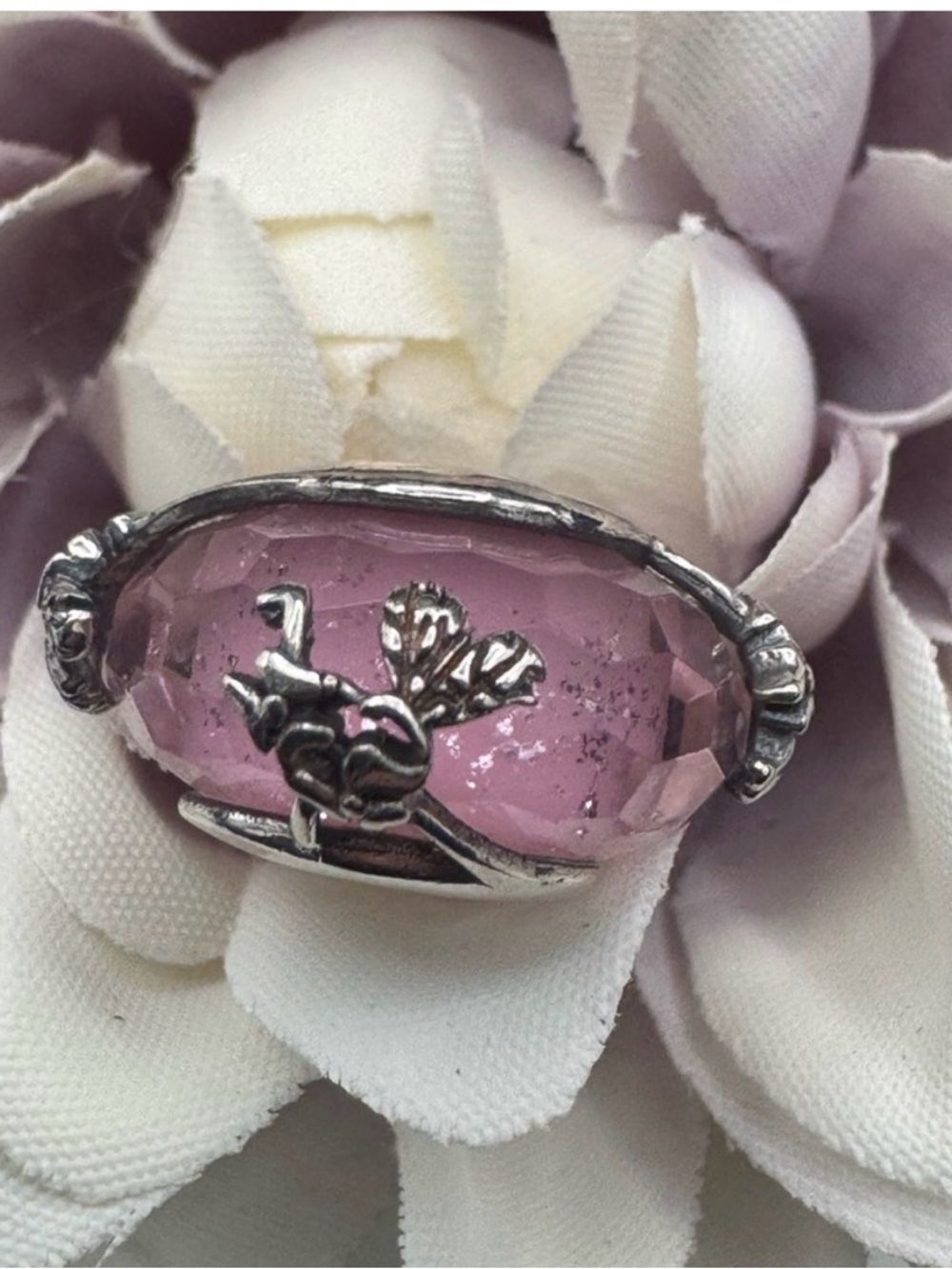 Murano Pink Sterling Silver Butterfly Charm for Pandora Bracelets- Women Jewelry